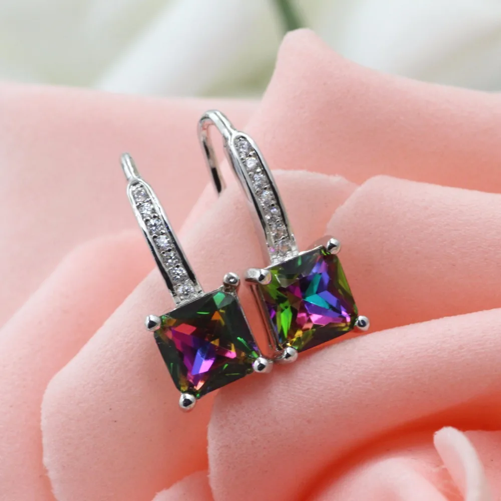 Женские серебряные серьги-кольца с инкрустацией из циркония женские серьги 7