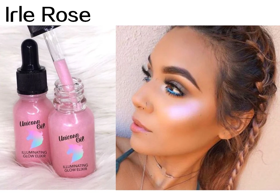 02 Irie Rose Основа для макияжа лица с единорогом, масляная основа для макияжа, осветляющая, контроль жирности, отбеливающая, 24 K, розовое золото, эликсир, осветляющая жидкость для лица - Цвет: 02 Irie Rose