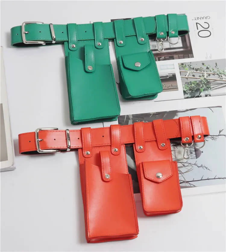 XITAO Women Cummerbunds Korea Fashion Dark Fashion New Concave Shape Street Shoot Multi Function Belt Pockets WBB4334