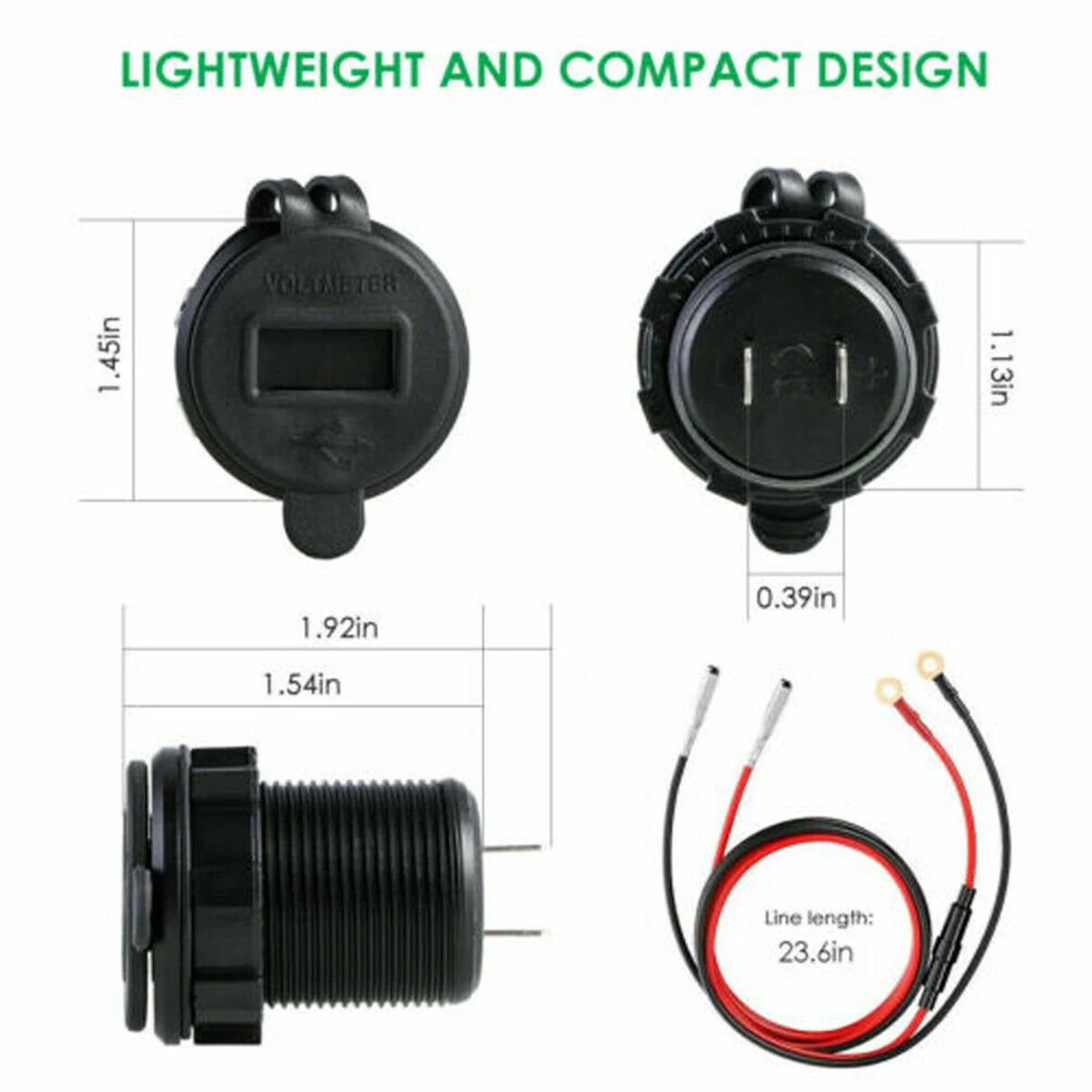 QC 3,0, алюминиевый светодиодный вольтметр для мотоцикла, лодки, автомобиля, 2 USB, зарядное устройство для автомобиля, мотоцикла, Прямая поставка, светодиодный измеритель напряжения