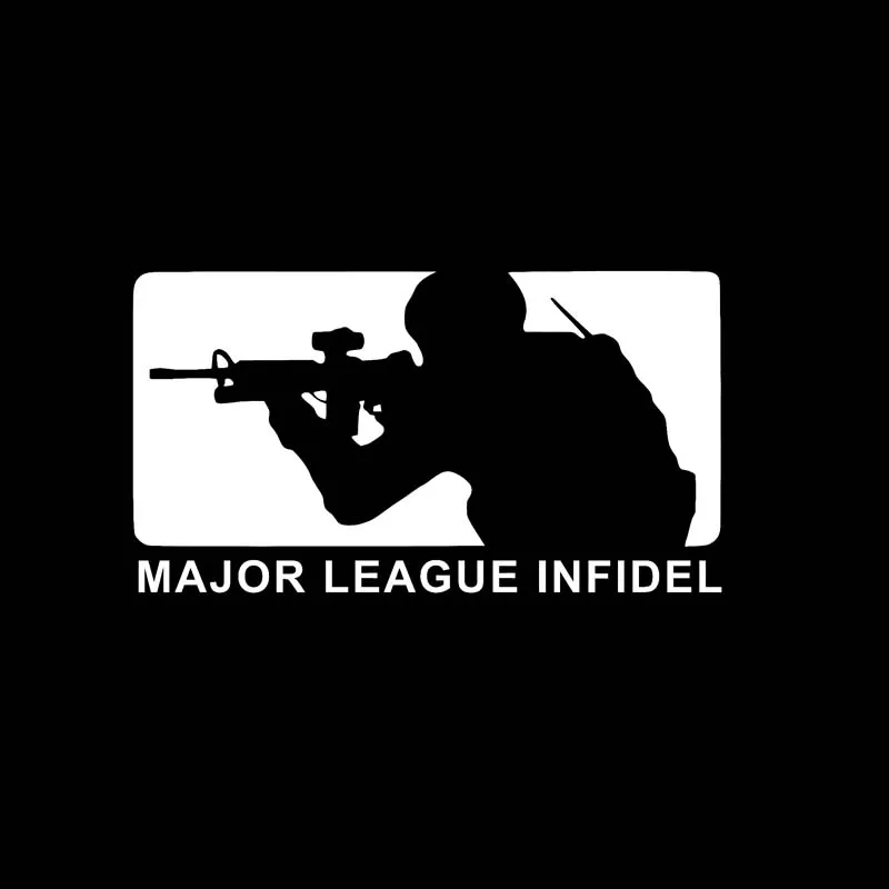 YJZT 15 см* 8,2 см Major League Infidel автомобильные наклейки виниловая наклейка Военная USMC армейская темно-синяя черная/Серебристая C3-0142