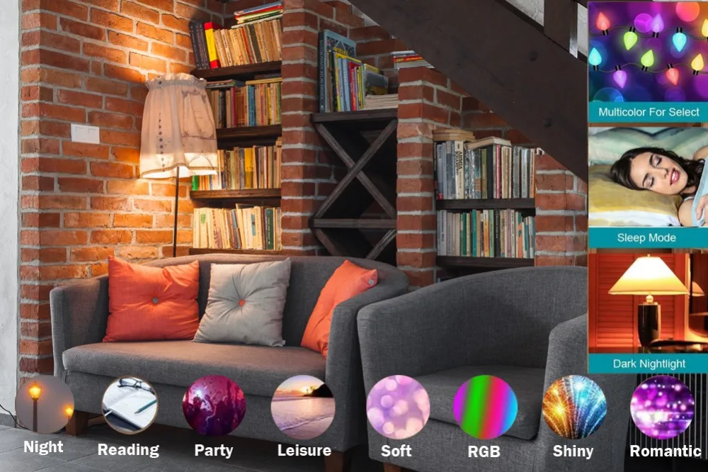 Умная лампа 5 Вт RGBW умная светодиодная затемняемая Wifi E27 работает с Alexa Google Assistant