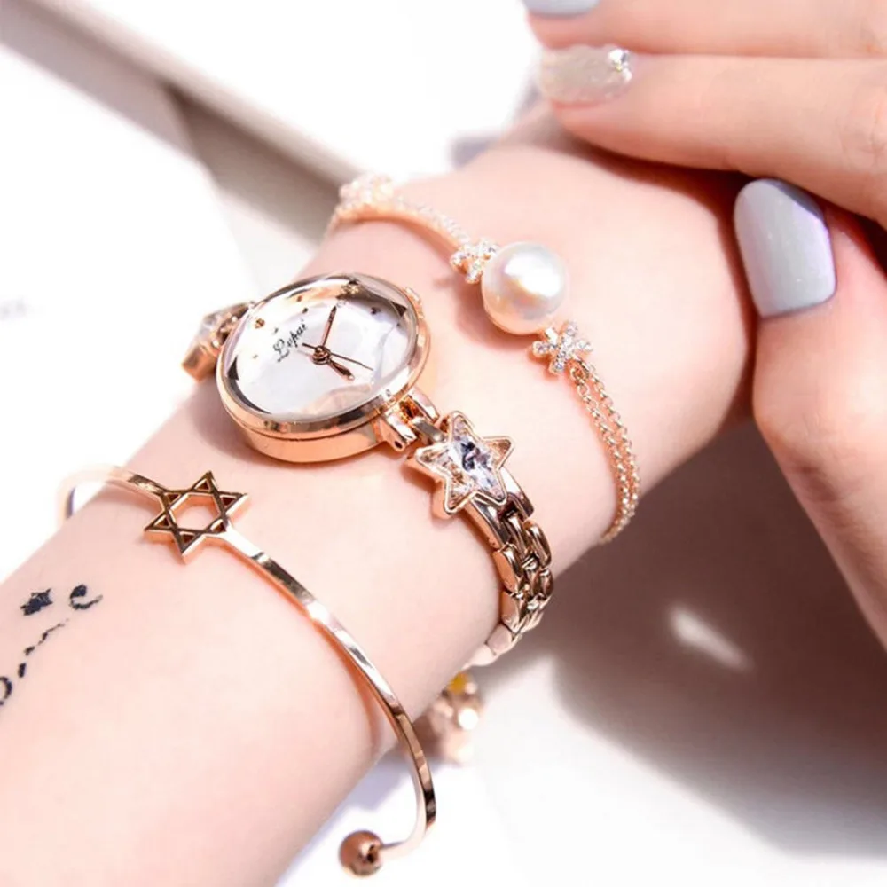 LVPAI Reloj модные темпераментные женские часы с поднятым циферблатом кварцевые Стразы с ремешком из легированной стали часы-браслет женское платье Clcok# B