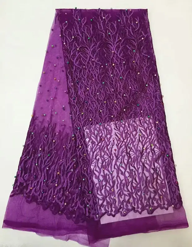 (5yards/lot) AP04 latest pattern French tulle lace fabric with beads decoration for wedding dress free shipping | Дом и сад