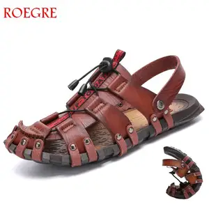 Дышащие сандалии, летняя обувь, мужская повседневная обувь большого размера 47, уличные пляжные шлепанцы, мужские Противоскользящие сабо, однотонные сандалии-гладиаторы