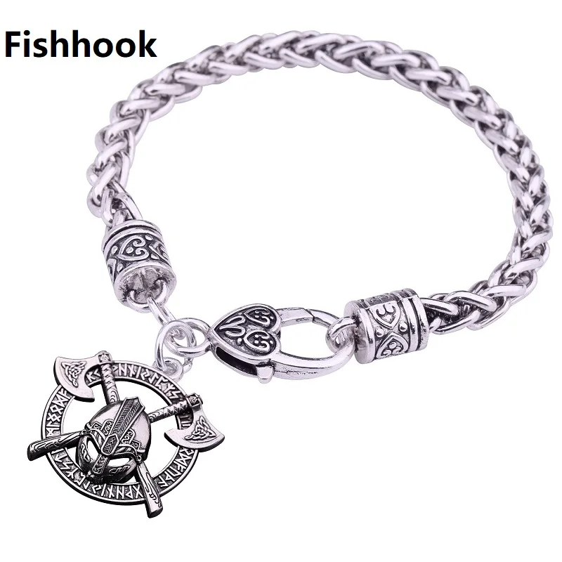 Fishhook дропшиппинг Тибет Серебряный Викинг Wicca валкнут Молот Тора 24 скандинавские руны Ирландский Узел Mjolnir амулет модный браслет