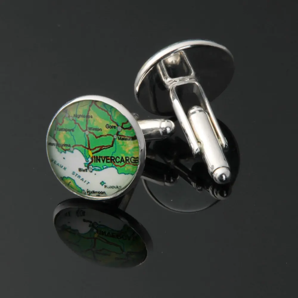 1 пара мира Географические карты запонки посеребренные старого для обувь мужчин