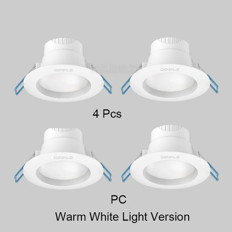 warm white light Xiaomi Mijia оппле вниз светильник 3 Вт Светодиодный светильник Лампа цветовая температура круглый потолочный встраиваемый светильник для дома и офиса - Цвет: warm white light