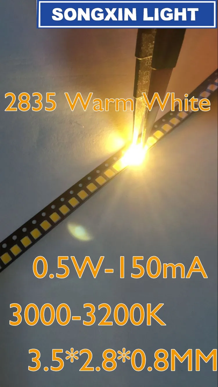 8000 шт. SMD СВЕТОДИОДНЫЙ 2835 теплый белый/WW 0 5 Вт 150mA SMD/поверхностное монтаж SMT ные