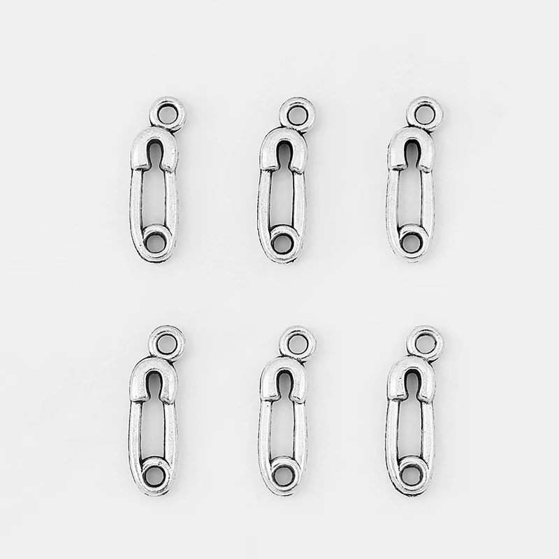 40PCS Tibetan Silver Cute Hollow Pins Paper Clip Charms Pendants for Necklace Earrings Making Jewelry Findings |