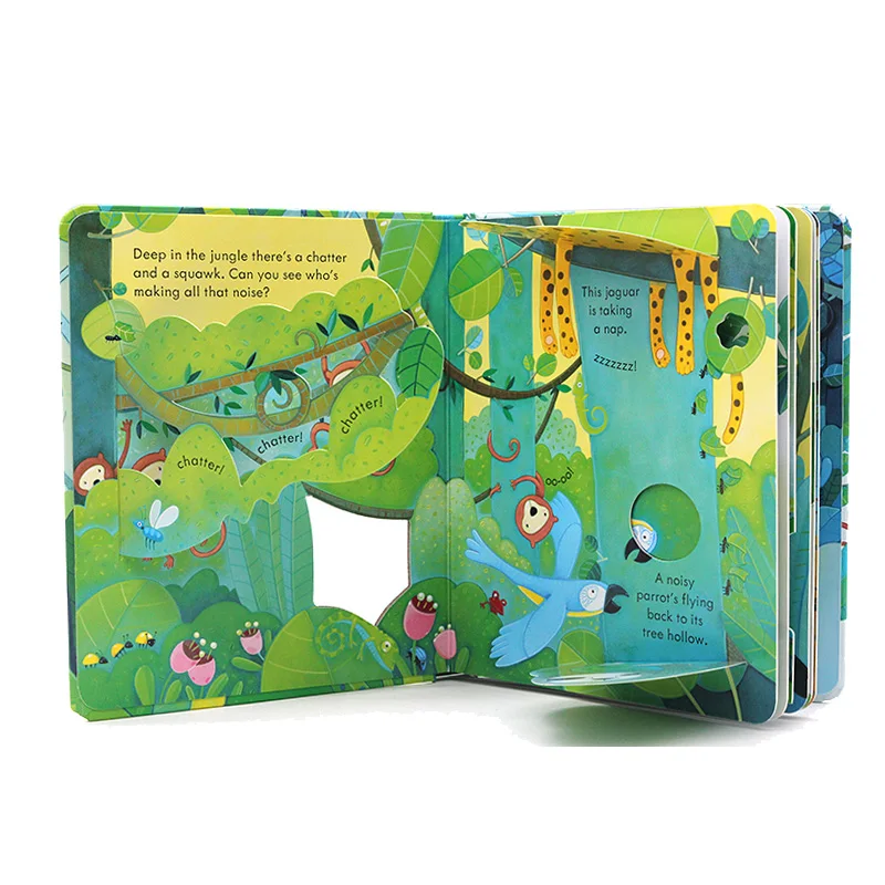 

Original English Educational Picture Books Peep Inside The Jungle For Baby Early Childhood gift Children Reading Book