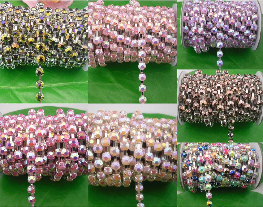 Diy SS30 желе AB Смола Кристалл Стразы 6 мм закрытые серебряные металлические чашки