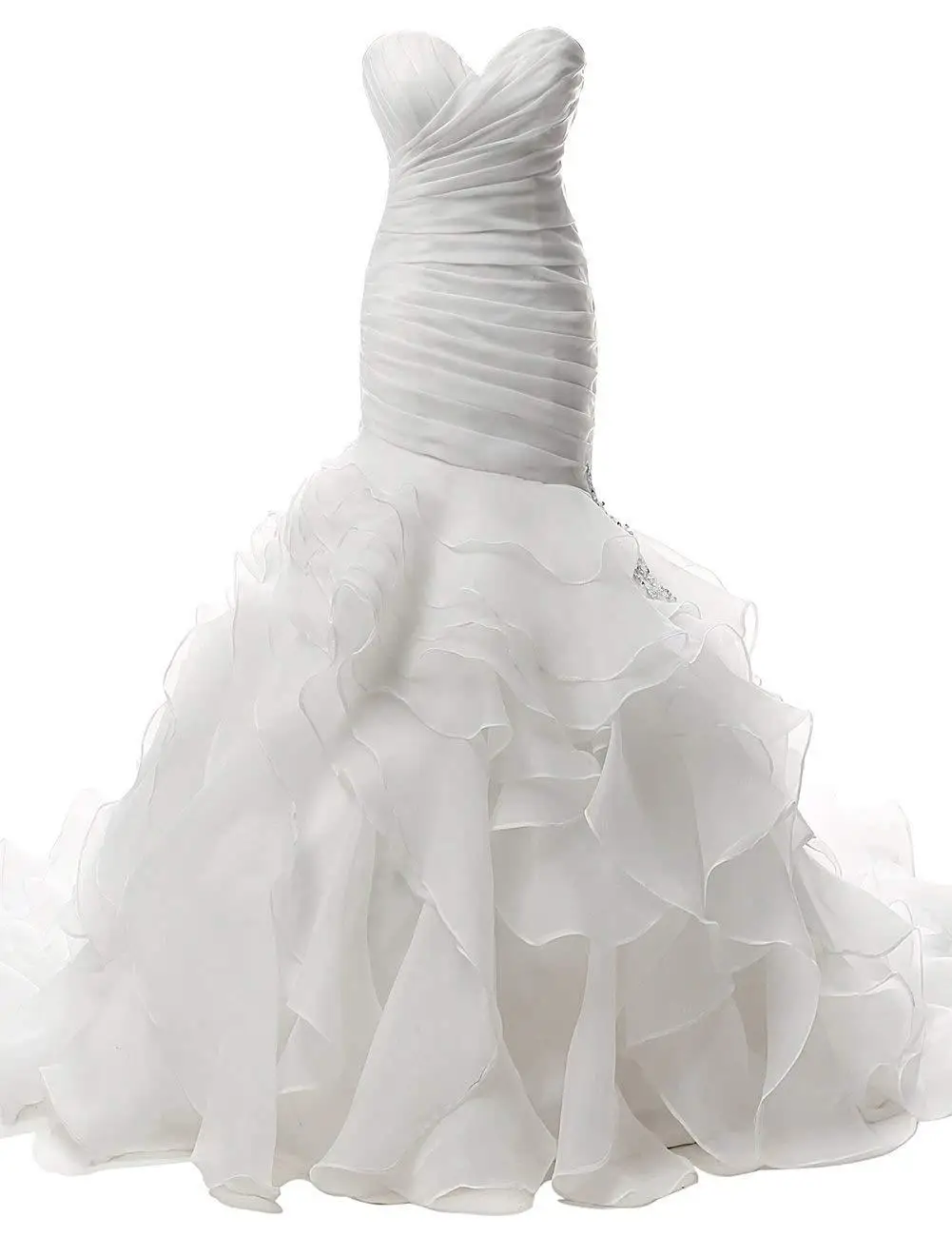 

Wedding Dress Mermaid Strapless Bridal Dresses Ruffles Wedding Gown Sweetheart Bride Dress Trumpet Organza Custom Plus Size
