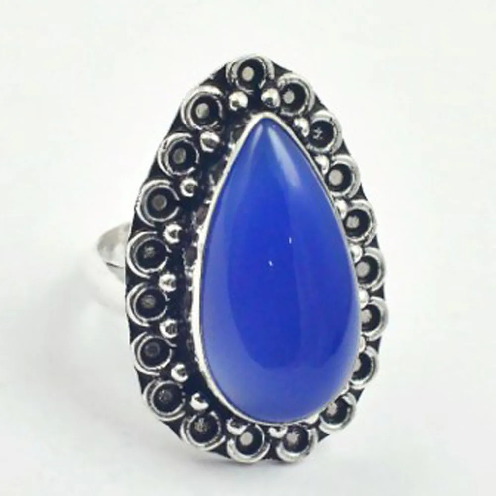 

Chalcedony Ring Silver Overlay over Copper, USA Size 7 , R3464