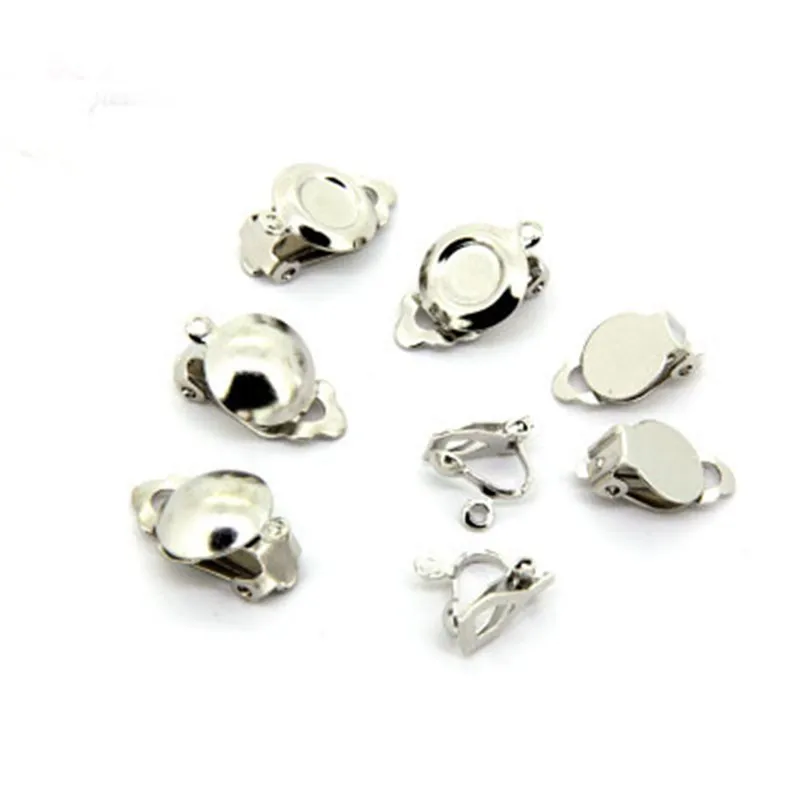 Металлические серьги Aclovex 30 шт. Rhodium цвет железные без проколов клипсы для ушей с