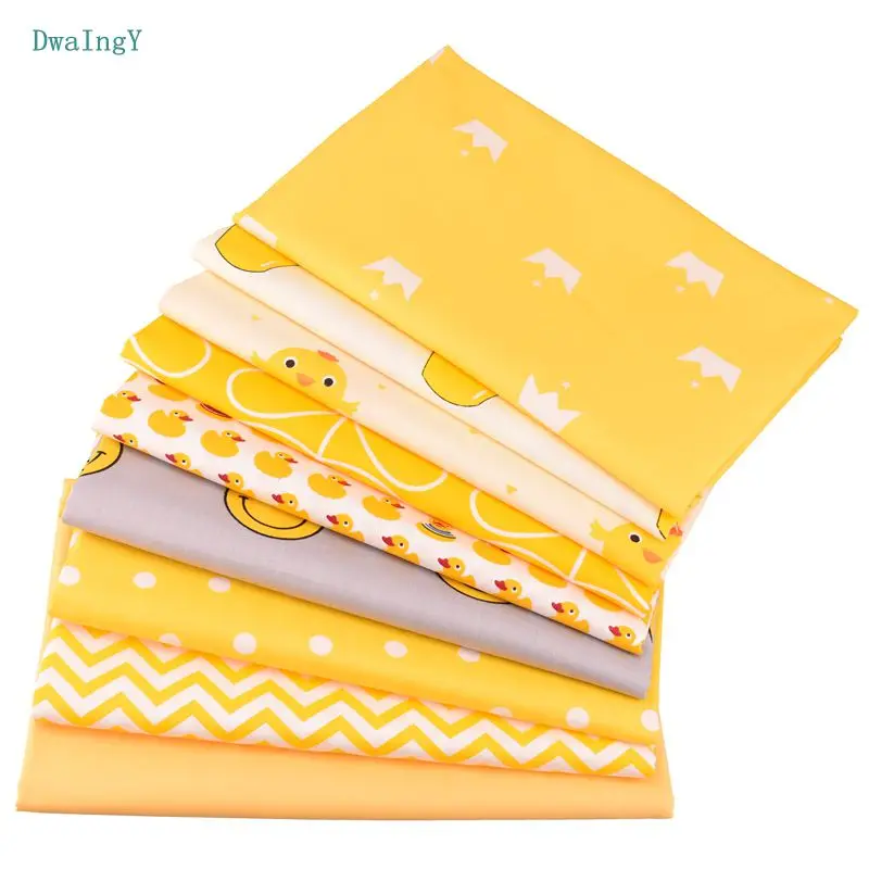 

DwaIngY желтая серия саржевая хлопчатобумажная ткань для лоскутного шитья своими руками/шитье/стеганая ткань/четверти/материал Baby Doll 50 см x 16 0 ...