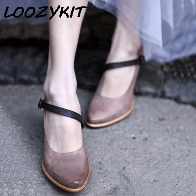 Loozykit (доставка)/2019 г. босоножки женские Новинка на высоком толстом каблуке с