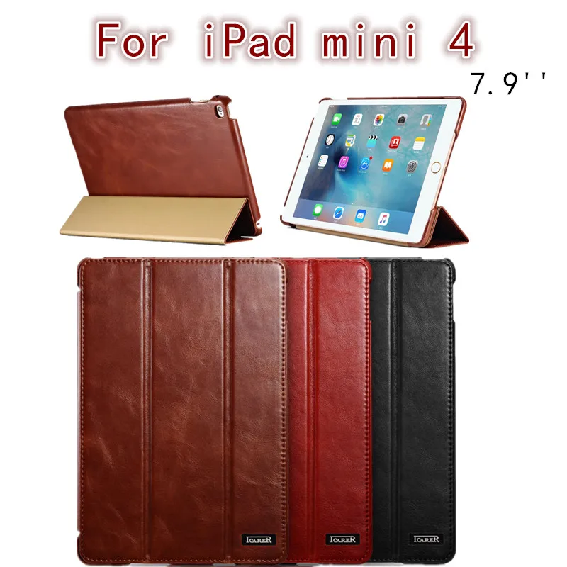 ICarer Ретро Чехол для ipad mini 4 7,9 Новая мода из натуральной кожи флип-чехол для планшета чехол для Apple ipad mini 4 7,9 Защитная подставка