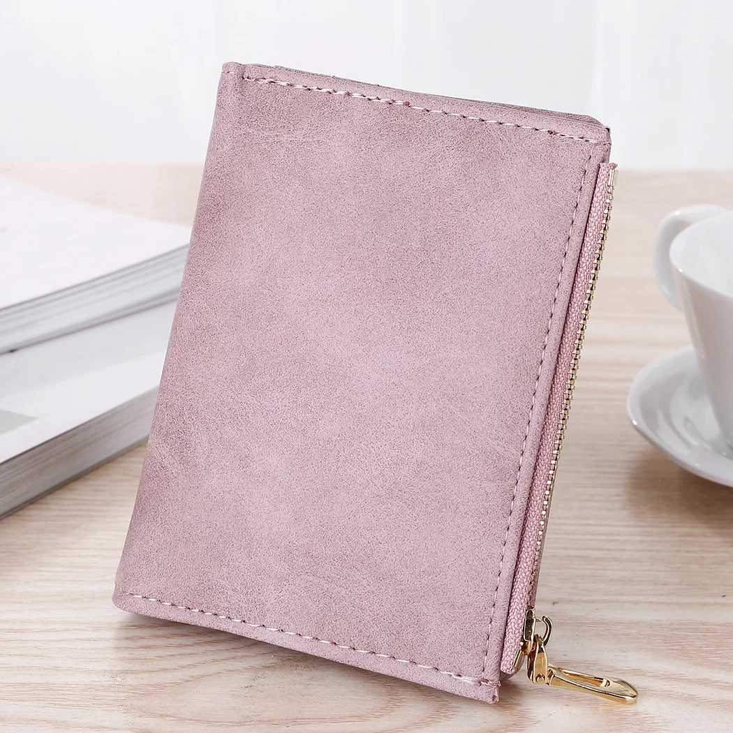 Fashion Women Solid Color Wallet Small Female Vintage Matte Purse Short Snap Fastener Lady Letter Zipper | Багаж и сумки