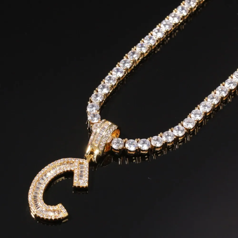 Мужская подвеска в стиле хип-хоп UWIN кулон с надписью багет и 4 мм цепочкой из