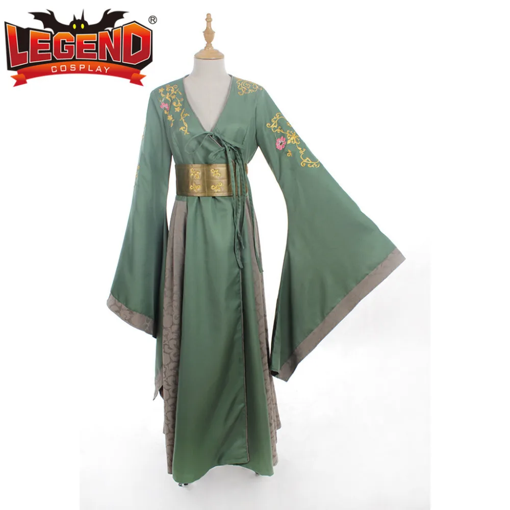 Зеленое платье Cersei Ланнистер женский костюм для косплея на Хэллоуин и карнавал