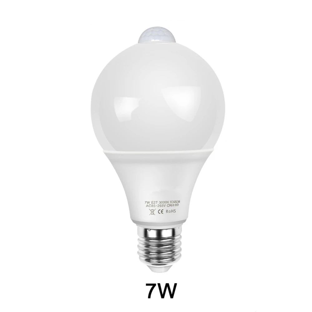 7W светодиодный инфракрасный датчик света 85 265V E27 Dusk to Dawn светильник лампа Дневной