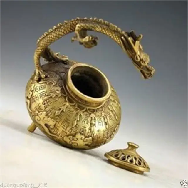 Collection Chinese Vintage Handwork Bronze Copper Carved Dragon Incense Burners | Дом и сад