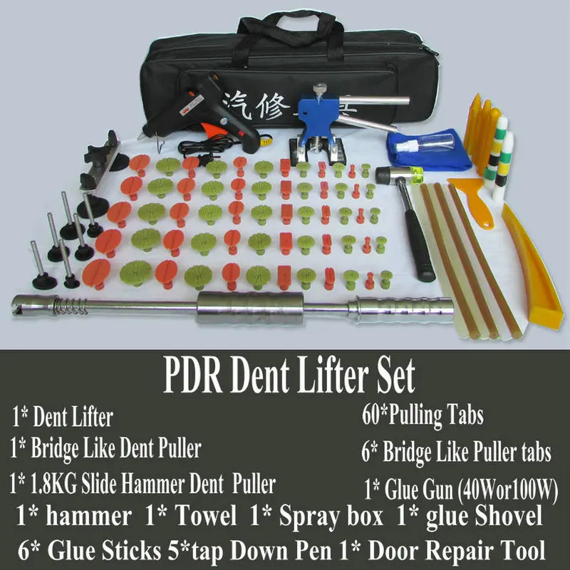 Preço Novo Aço Inoxidável Cabeça 1.8 KG Versão Slide Martelo Dent Extrator Levantador Carro Kit Kit PDR Paintless Dent Repair Removal Hail Ferramenta