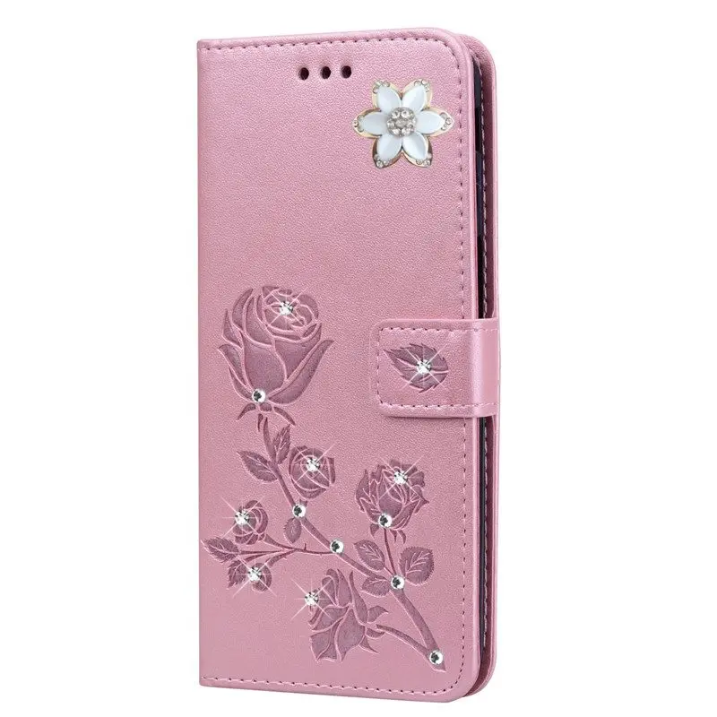 Роскошный блестящий кожаный флип-чехол для Huawei P8 Lite P9 Lite mini P10 P20 Pro P Smart plus, блестящий кошелек, чехол для телефона - Цвет: Rose Gold 1