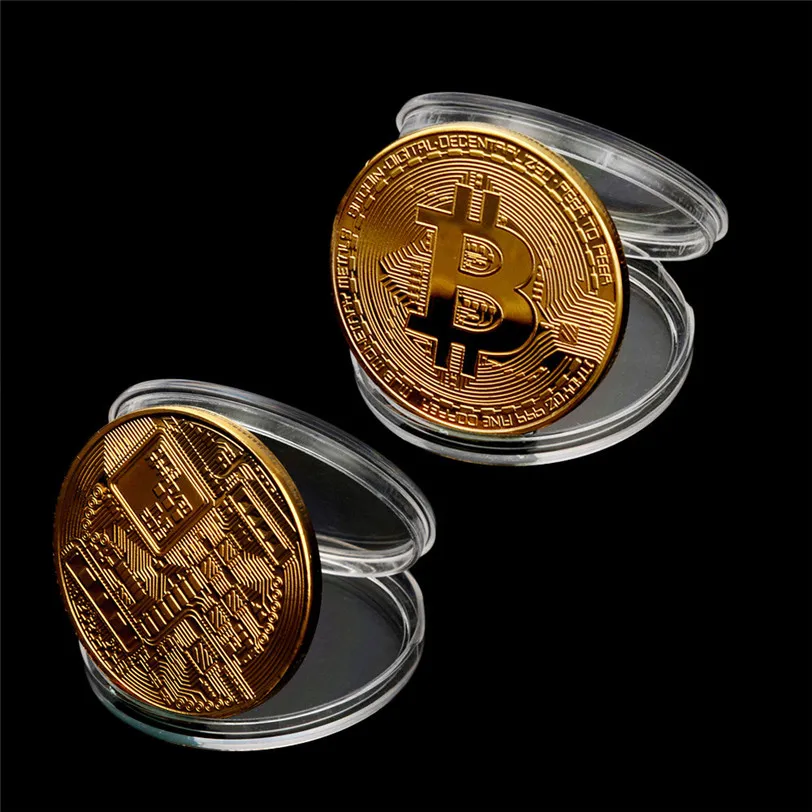Позолоченная биткоиновая монета коллекционный подарок битная Casascius арт