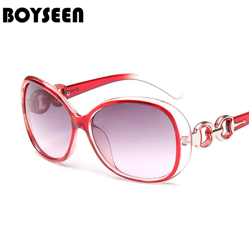 boyseen hot sale fashion sunglasses women classic brand designer female twin beams coating mirror flat panel lens 9509 free global shipping