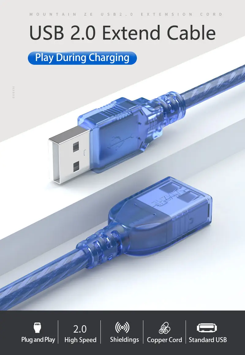 SAMZHE, USB 2,0, кабель-удлинитель для передачи данных «Папа-мама», 1 м/1,5 м/2 м/3 м, для зарядки телефона, компьютера, USB расширение