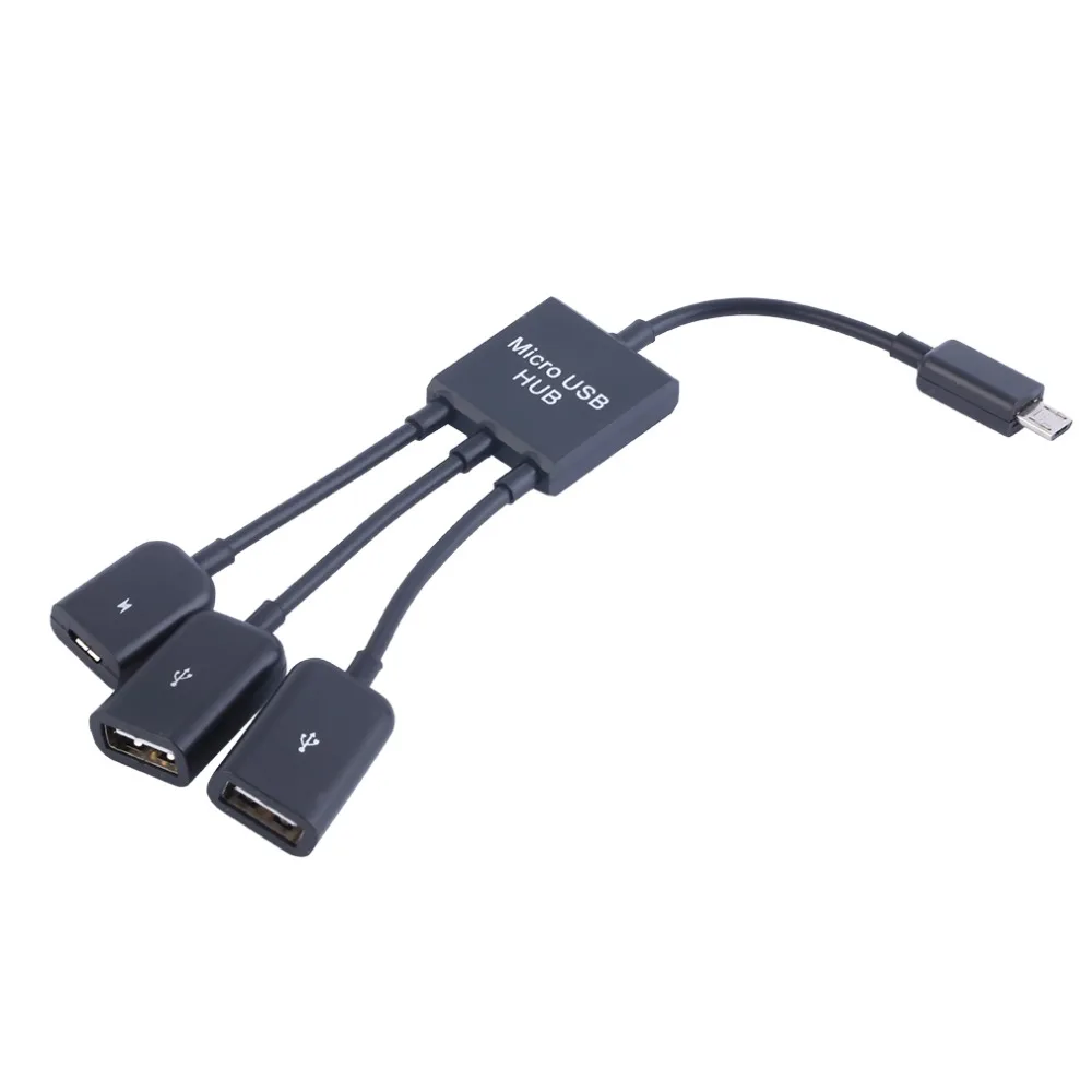 3 в 1 Micro USB концентратор для мужчин и женщин двойной 2 0 хост OTG Кабельный адаптер