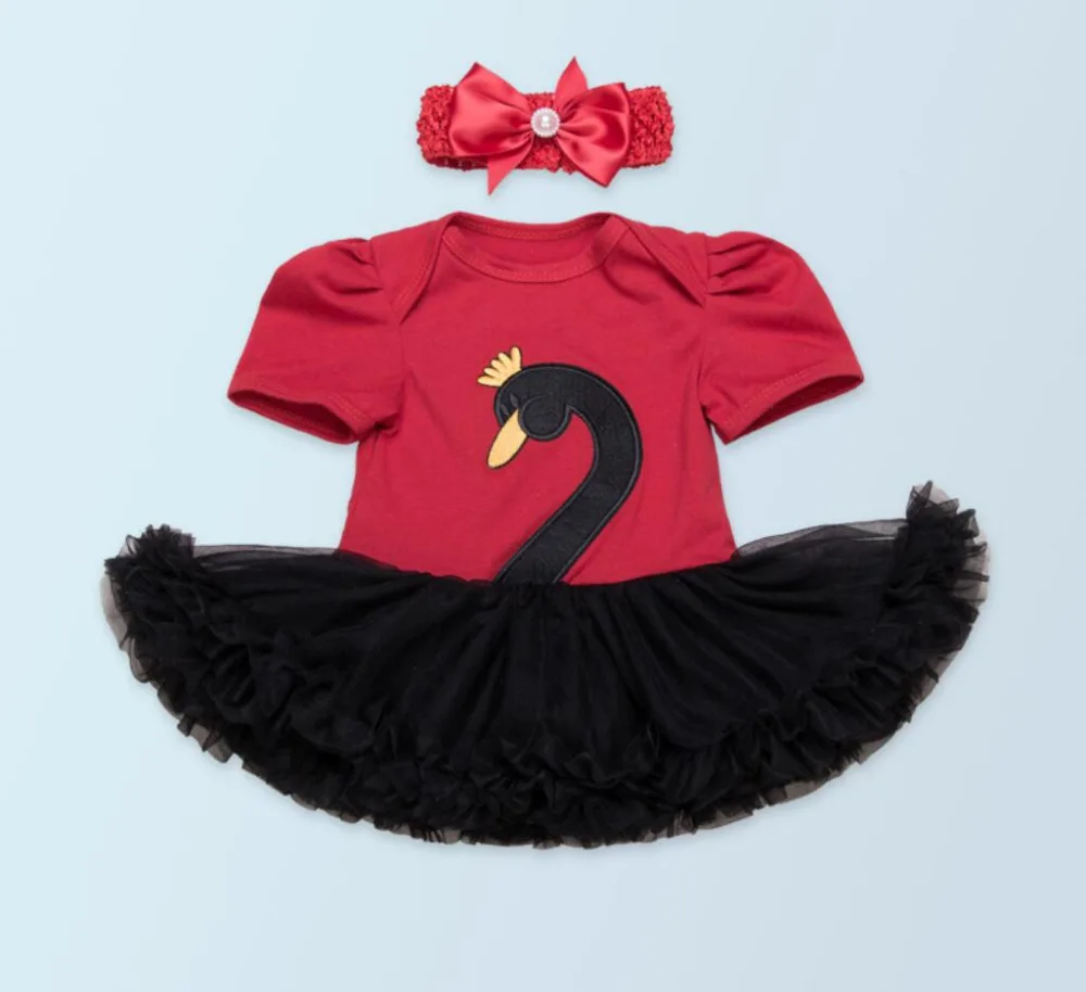 Комплект из 2 предметов Одежда для новорожденных девочек черно-белое красное