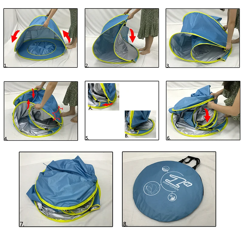 Летняя Детская Пляжная палатка УФ защита быстрое открытие Солнцезащитный навес