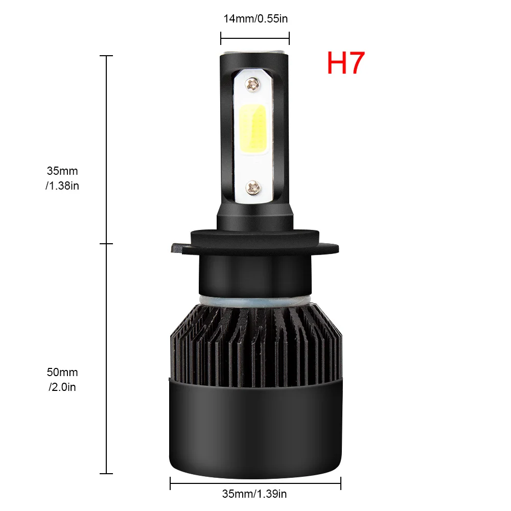 2 шт. H7 светодиодный 72W фары для 8000LM 6000 К фар автомобиля H4 H1 H11 9005 9006 светодиодный Авто противотуманных фар 12 V/24 V светодиодный H4 H7 авто фары лампы