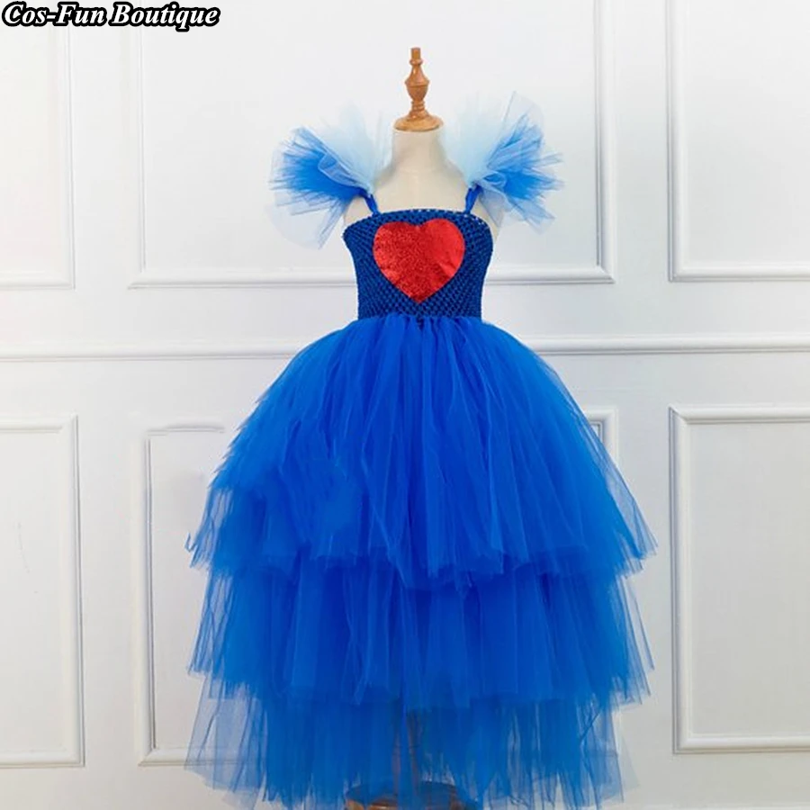 Платье-пачка ручной работы по щиколотку в стиле Потомки Эви Королевский синий