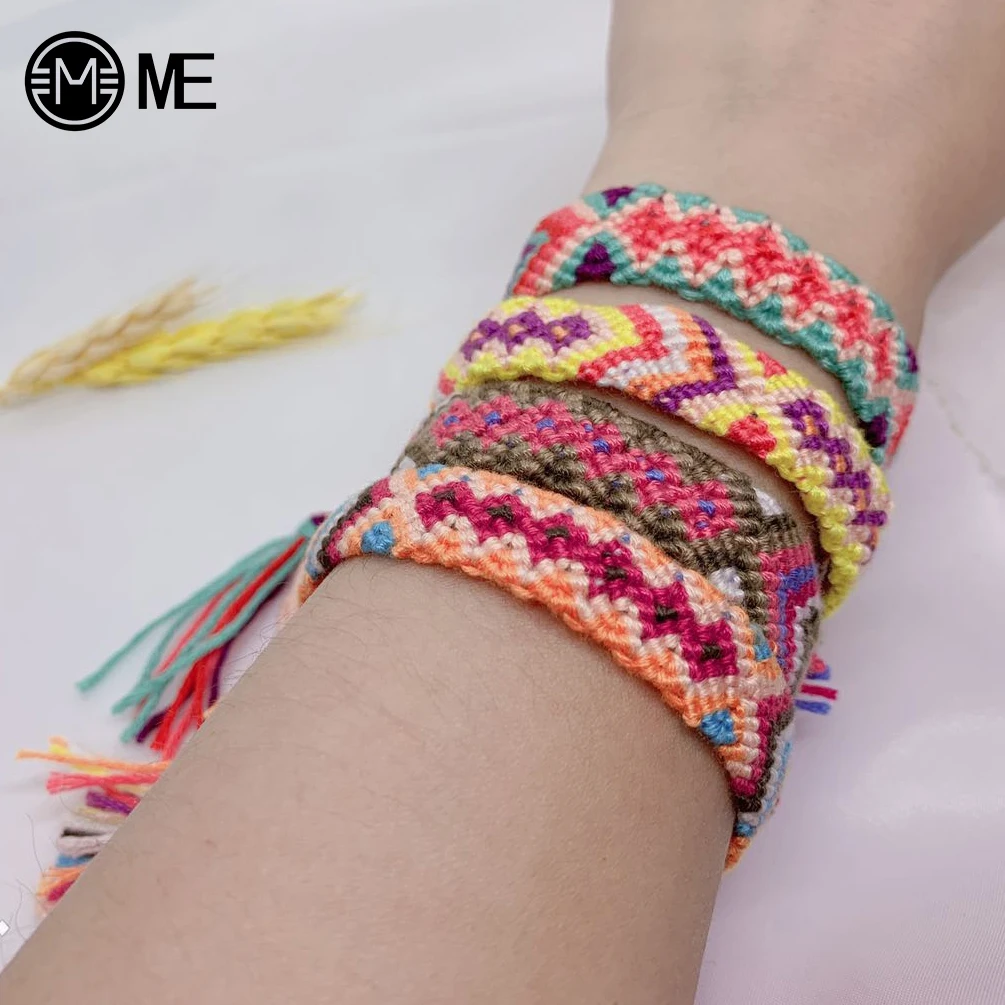 New Boho Hand Weave Braided Bracelet For Women Bohemian Cotton Rope Charm Bracelets Friendship Gift Vintage Jewelry | Украшения и