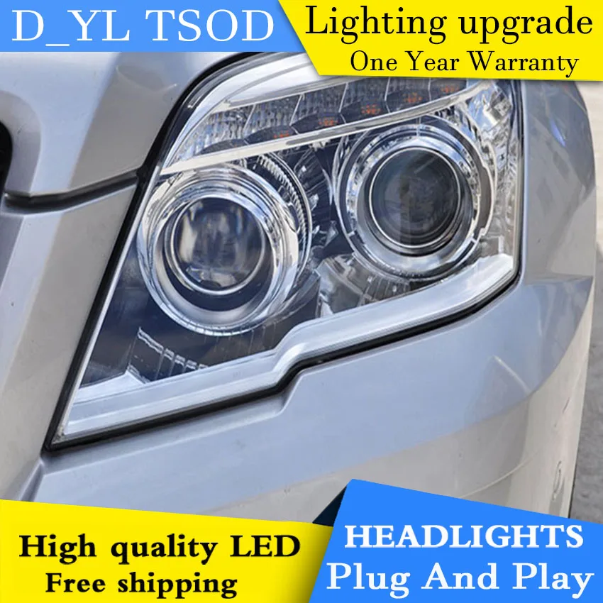 D_YL автомобильный Стайлинг для Benz GLK 300 фары 2011 светодиодный ные DRL линзы двойной