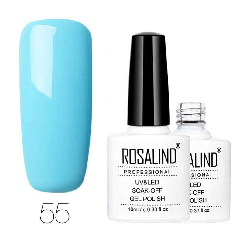 Rosalind, 10 мл, 01-58 цветов, Гель-лак для ногтей, белая бутылка, яркий красочный Гель-лак для стемпинга, УФ светодиодный Гель-лак - Цвет: 55