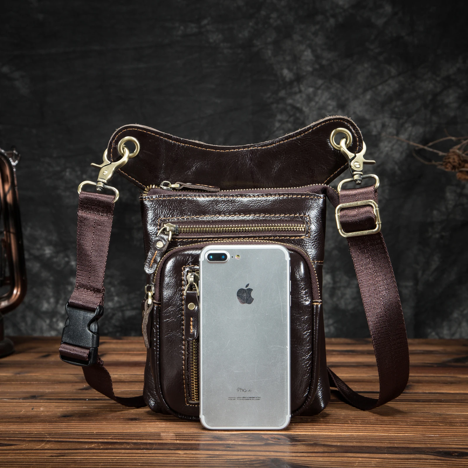 Качественная кожаная дизайнерская сумка через плечо для мужчин модный Забавный