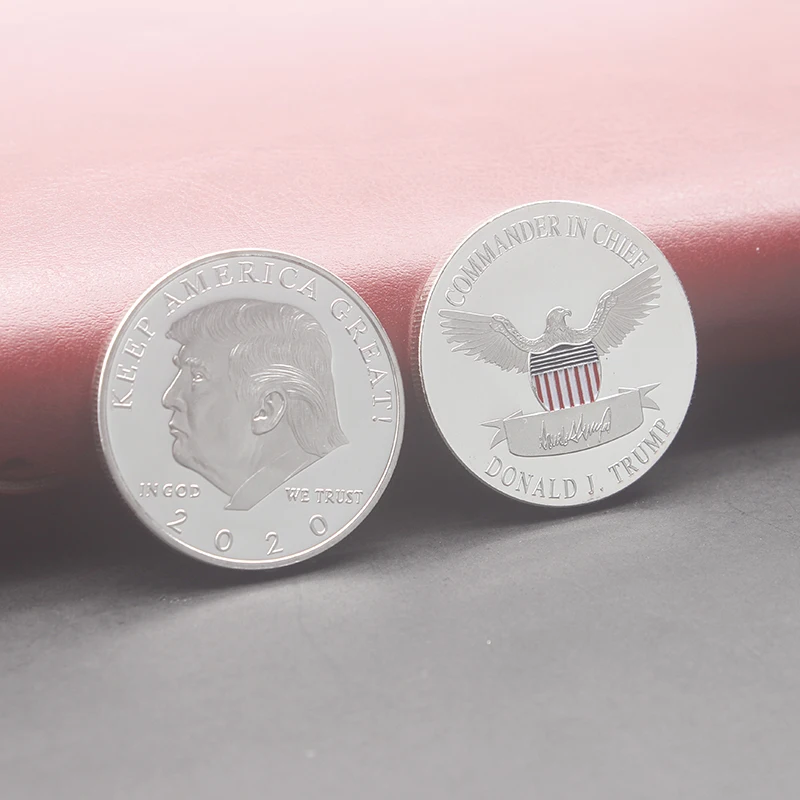 Бесплатная доставка Золотой Серебряный цвет памятные Дани президент США Дональд