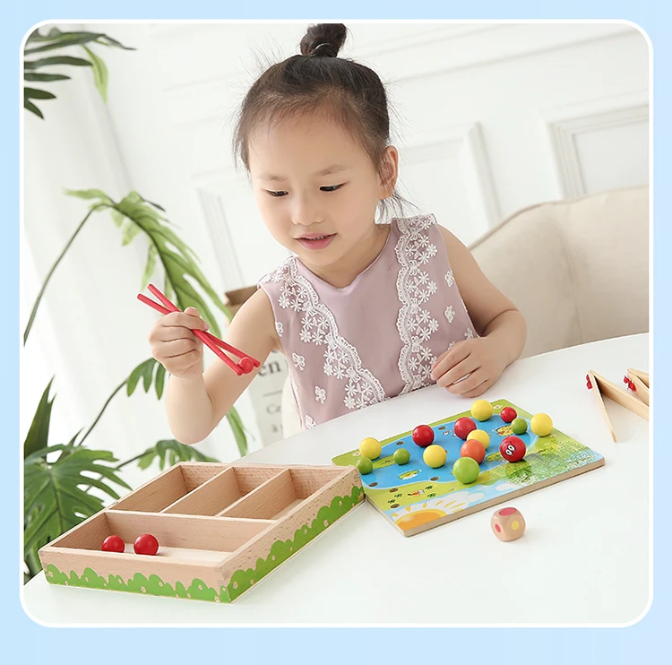 Montessori clip bead game intelligent toy interactive early educaation for children no hourglass |