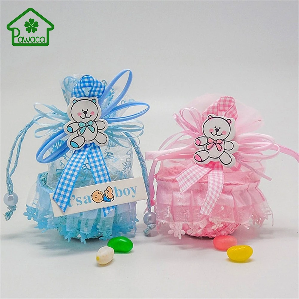 12 шт./упак. милый медведь Декор вытканная корзинка подарочные коробки с лентами