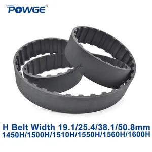 POWGE Inch Trapezoid H Synchronous timing belt type 1450H/1500H/1510H/1 550H/1560H/1600H  Width 19.1/25.4/38.1/50.8 mm  Rubber Belts