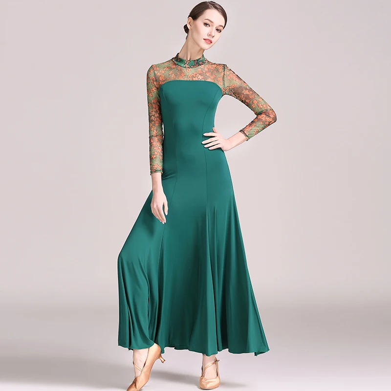 Женское платье для бальных танцев с длинным рукавом модель DNV10180 | Бальные танцы