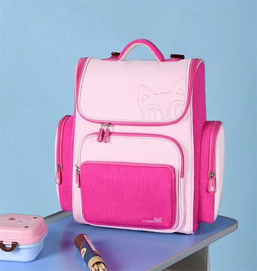 pink NOHOO Детский рюкзак, Детские Мультяшные школьные ранцы для мальчиков, школьный рюкзак для девочек, ортопедический школьный рюкзак для детей 6-15 лет - Цвет: pink