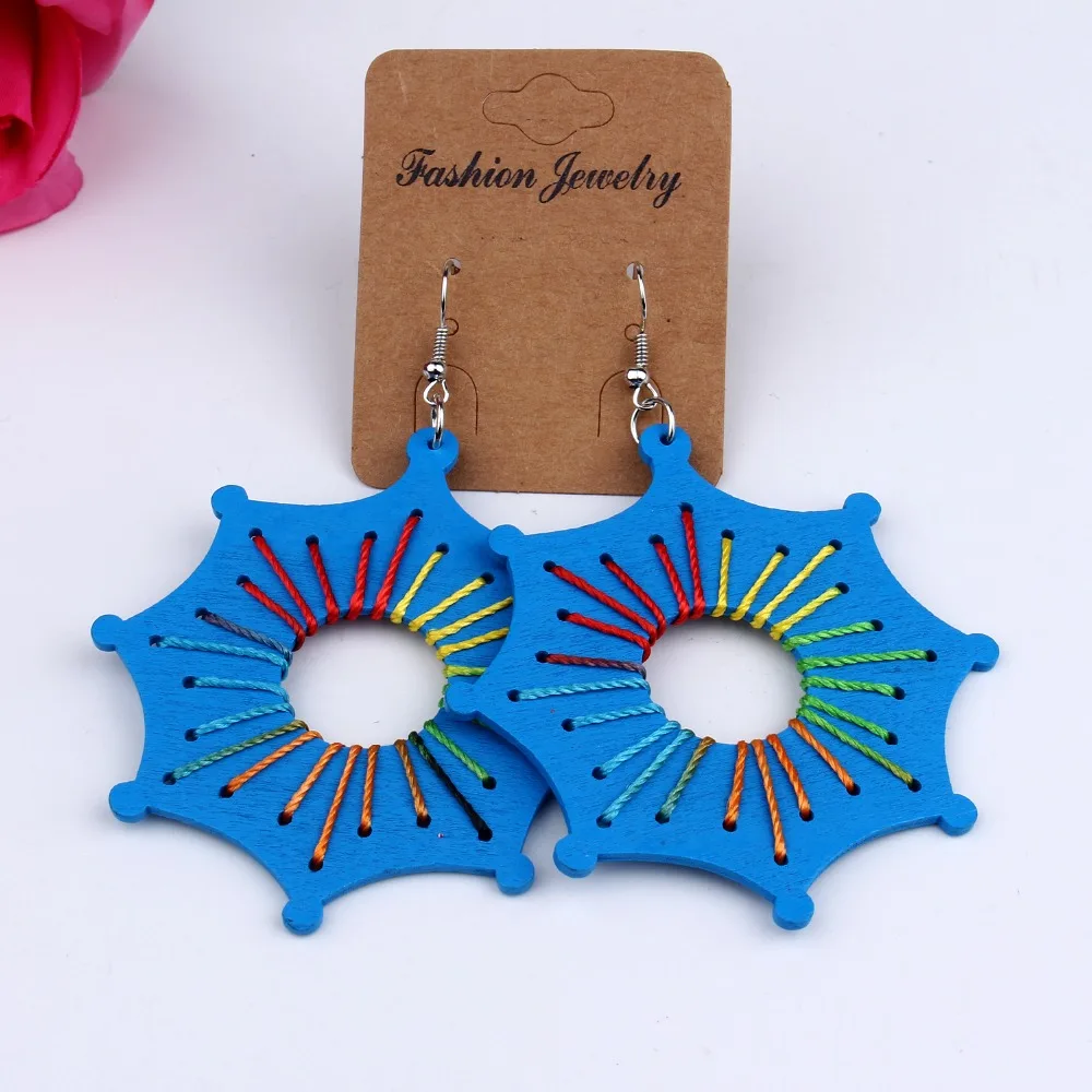 1 пара европейских ювелирных изделий деревянные серьги для женщин большие