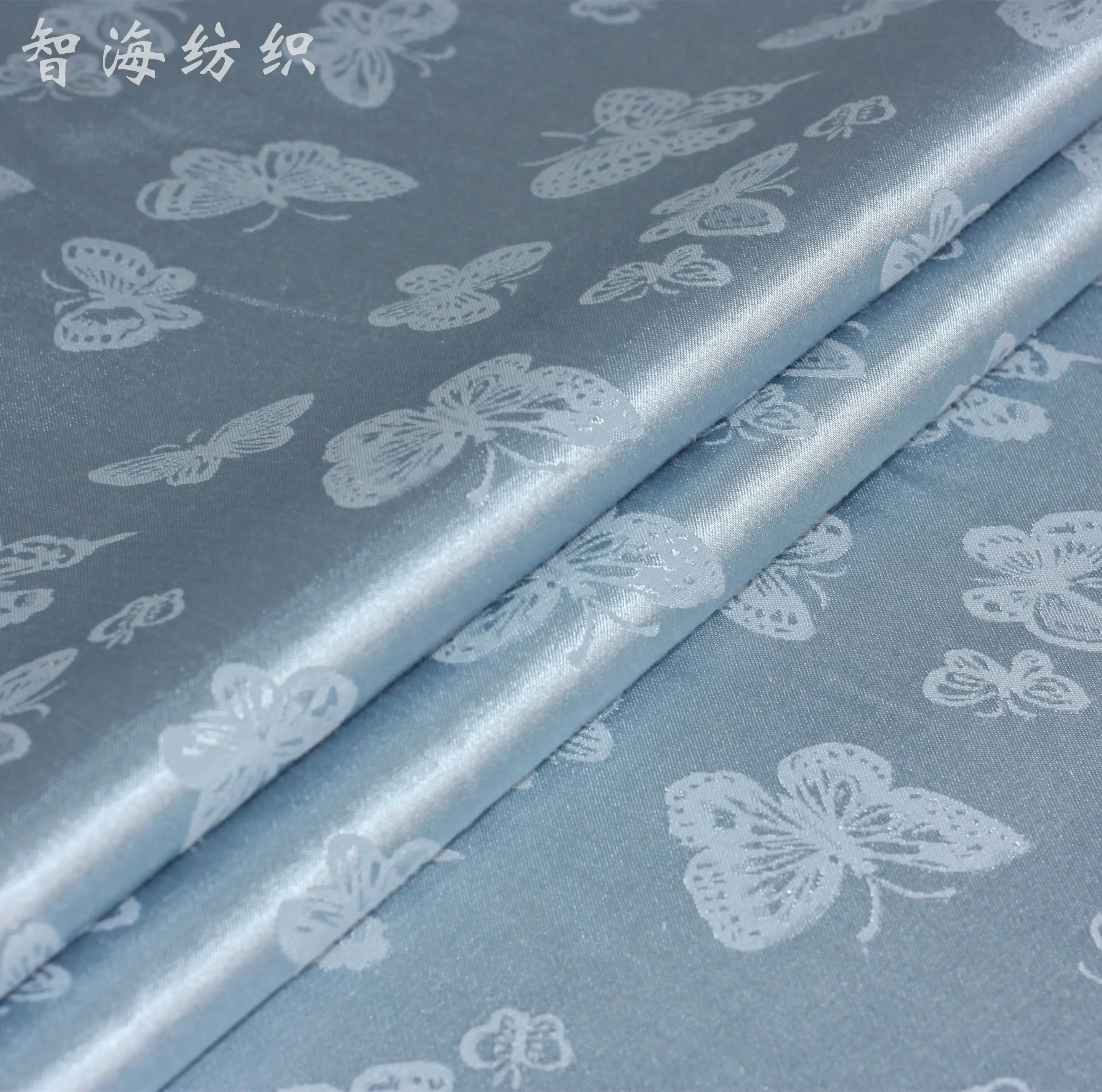 

New polyester powder blue green purple apricot butterfly dress skirt and fashion dress jacquard fabrics