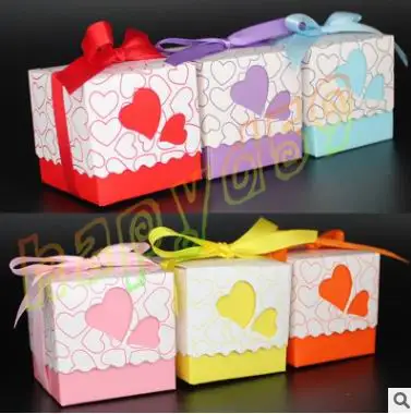 

400pcs love hearts wedding candy box marriage charm shower favor candy boxes wedding party gift hold bag with ribbon